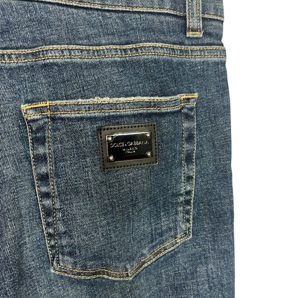 Men’s Dolce & Gabbana Slim Fit Logo Tag Blue Jeans Size 46 US 31 - Picture 6 of 16